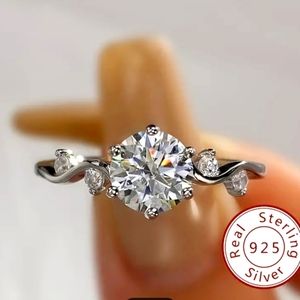 1ct Moissanite Promise Ring 925 real Sterling Silver High Quality,Valentine's D